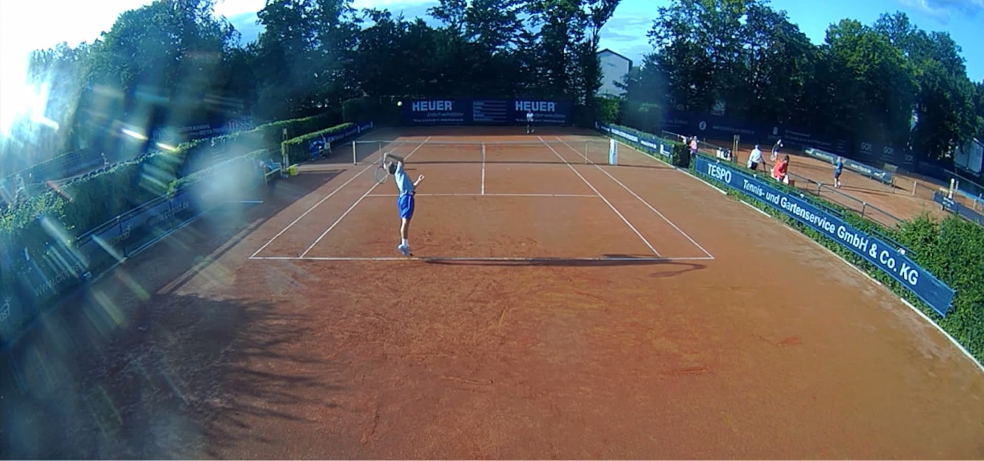 Serve of a tennis player.