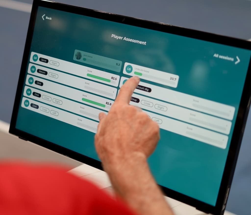 Visuelle Karte mit Assessment-Score und entsprechendem Coach Assigned DUPR Rating