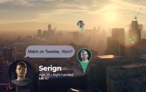 Skyline with tennis player