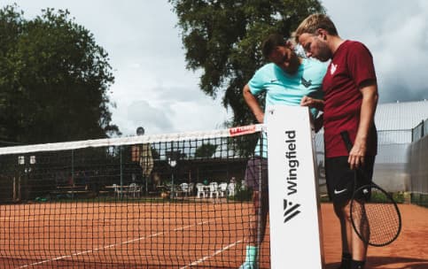 Tennis player with iPhone