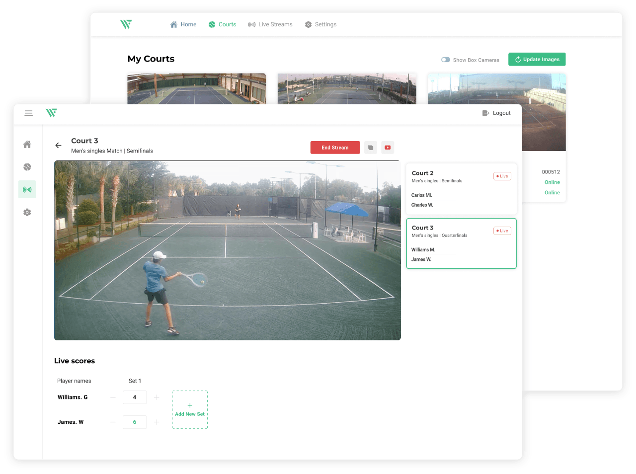 Live stream dashboard