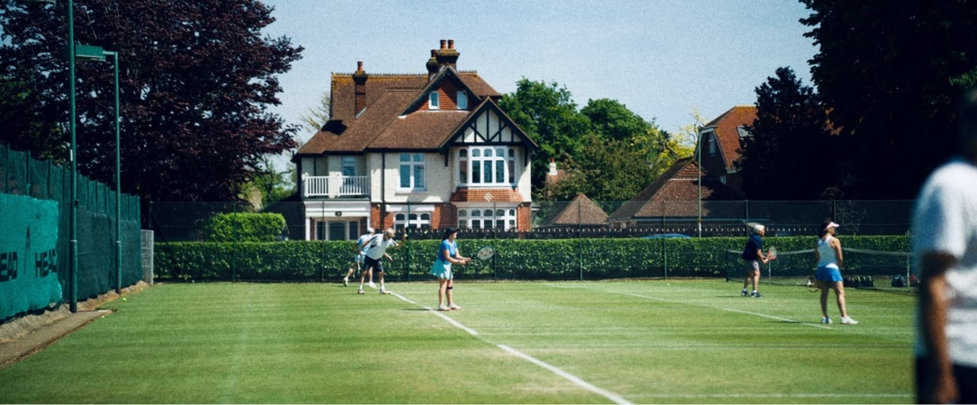 Trainer on a wingfield court